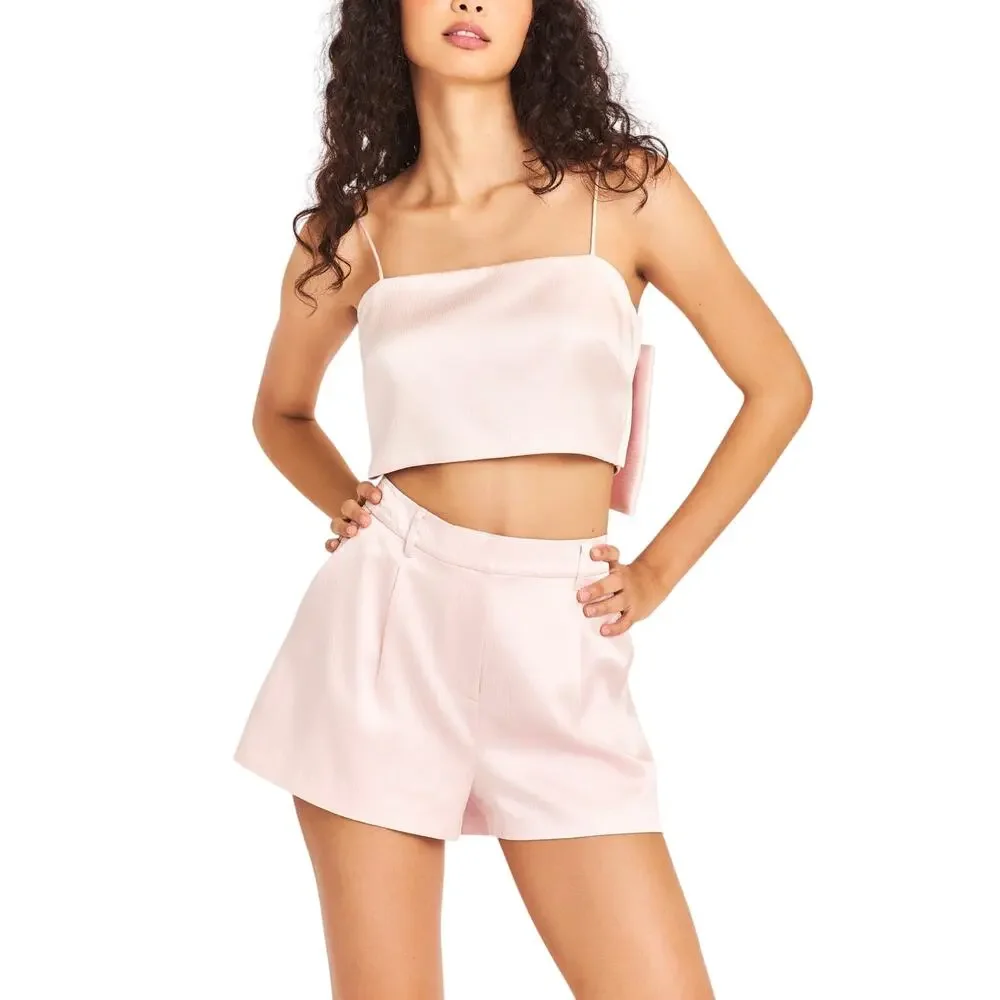 LoveShackFancy Silk Macchiato Perdita Shorts Size 2